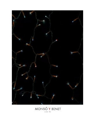 CORTINA 500 MICROBOMBILLAS AZULES CAB.TRANSPARENTE M50301
