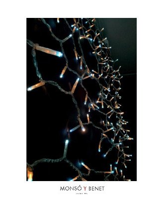 CORTINA 500 MICROBOMBILLAS AZULES CAB.TRANSPARENTE M50301