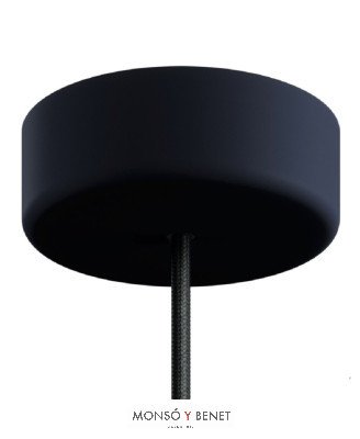 BASE SOPORTE TECHO 125MM.1 SALIDA B-190-S N NEGRO