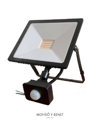 PROYECTOR LED DRAS-33 SENSOR PRESENCIA 3000K NEGRO