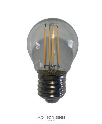 BOMBILLA LED ESFERICA TRANSPARENTE 04EON3 3000K E27