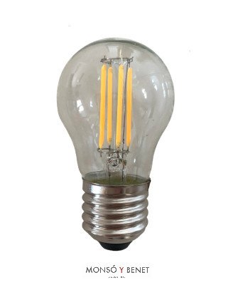 BOMBILLA LED ESFERICA TRANSPARENTE 12/24V 04E2N2 2700K E27
