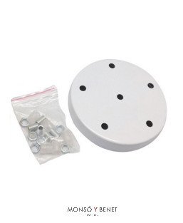 BASE SOPORTE TECHO 120MM. 6 SALIDAS B-690 BLANCO