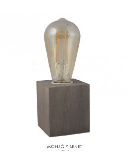 LAMPARA SOBREMESA CUBO GRIS OSCURO