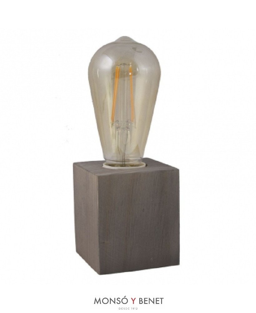 LAMPARA SOBREMESA CUBO GRIS OSCURO