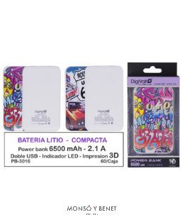 CARGADOR POWER BANK USB PB-6500