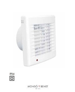 EXTRACTOR AXIAL BAÑO POLO-5 TEMPORIZADO+SENSOR HUMEDAD
