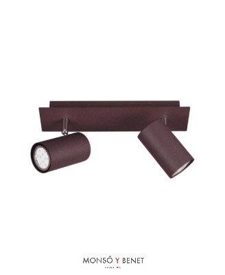 REGLETA 2xGU10 BASIL-2 MARRON OXIDO