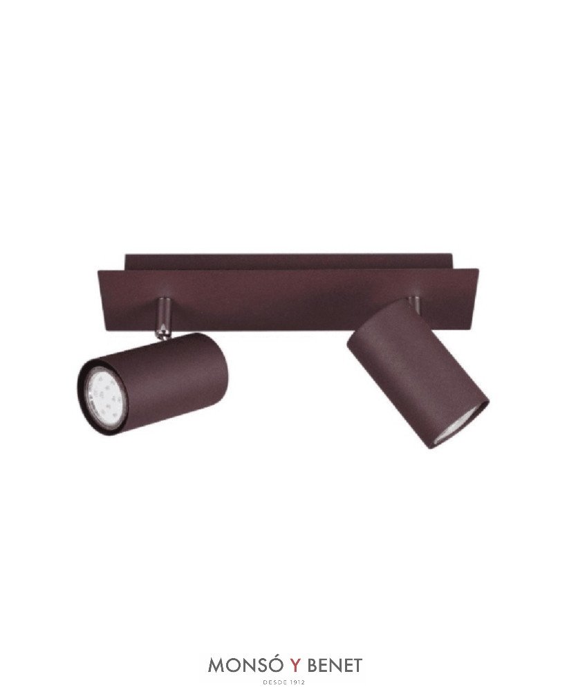 REGLETA 2xGU10 BASIL-2 MARRON OXIDO