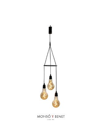 COLGANTE INTEMPERIE 3 LUCES CALIDA PANEL SOLAR CHIARA N