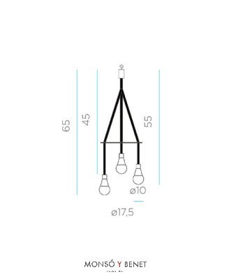 COLGANTE INTEMPERIE 3 LUCES CALIDA PANEL SOLAR CHIARA N