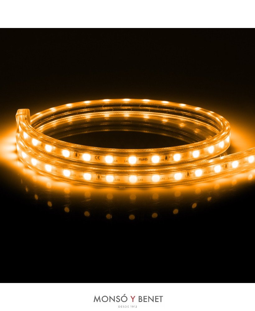 TIRA 120 LEDS-1M MP-230 U IP65 2100K DIRECTA A 230V DIMABLE