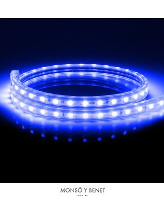 TIRA 70 LEDS-1M. MP-230 Z IP65 AZUL DIRECTA A 230V DIMABLE