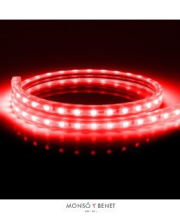 TIRA 70 LEDS-1M MP-230 R IP65 ROJO DIRECTA A 230V DIMABLE