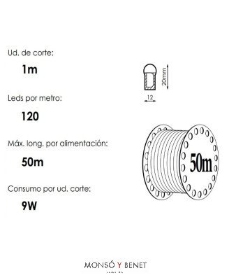 METROS MANGUERA LUMINOSA 120 LEDS-MTR BLANCO TMNFM NEON