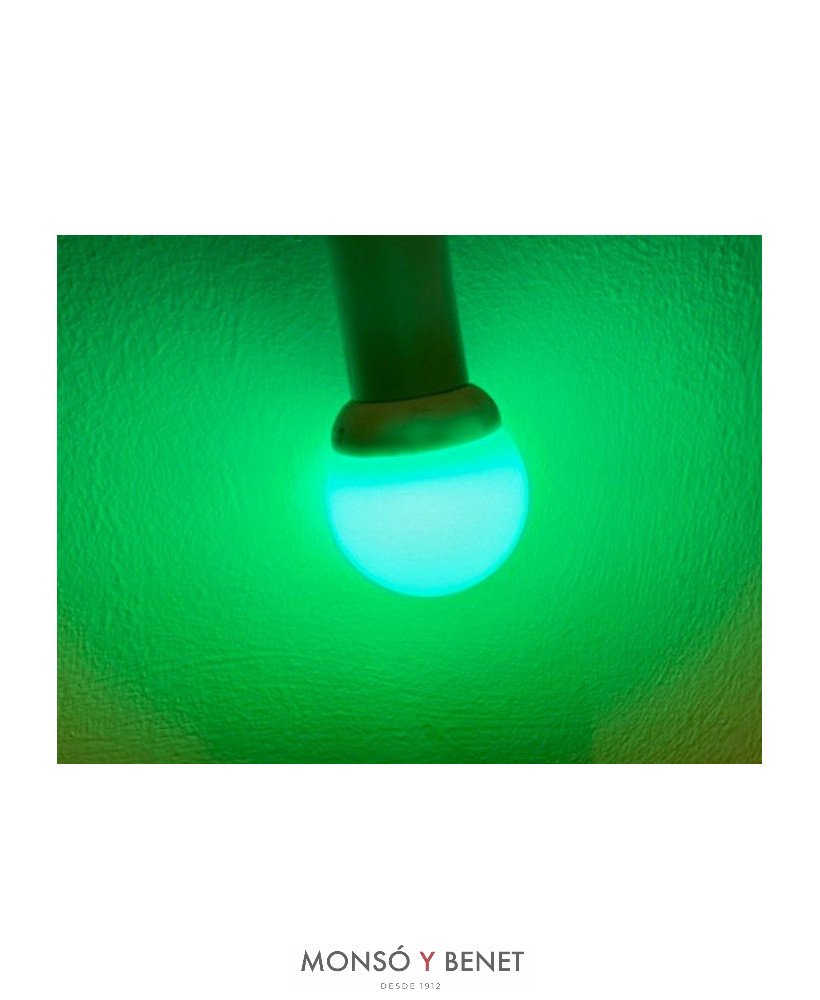 BOMBILLA LED ESFERICA 04ELMV VERDE E14
