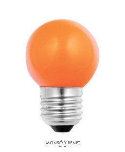 BOMBILLA PLASTICO LED ESFERICA NARANJA 01ELNN E27