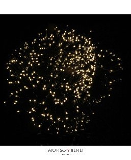 GUIRNALDA 100 LED - BLANCO CÁLIDO CON PROGRAMADOR - IP44 (CABLE VERDE)