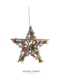 ESTRELLA DE MADERA CON LUZ LED A PILAS