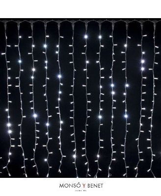 CORTINA 150 LEDS BLANCO FRIO IP65 200X150CM. 4 TRAMOS D15012