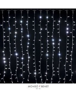 CORTINA 150 LEDS BLANCO FRIO IP65 200X150CM. 4 TRAMOS D15012