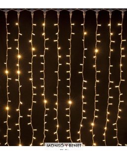 CORTINA 150 LEDS BLANCO CALIDO IP65 200X150CM. 4 TRAM D15112