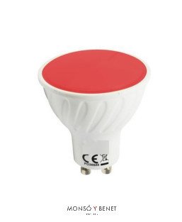 BOMBILLA LED 20 DICROICA 50mm. 230.GU10 020DRU ROJA