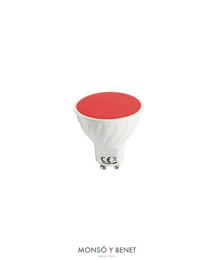 BOMBILLA LED 20 DICROICA 50mm. 230.GU10 020DRU ROJA