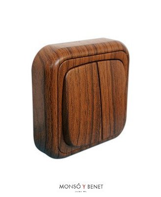 CONMUTADOR DOBLE No. 2332 MD MADERA OSCURA