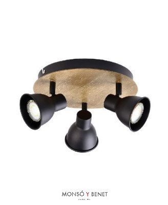 PLAFON 3xGU10 MIKO-3-P NEGRO