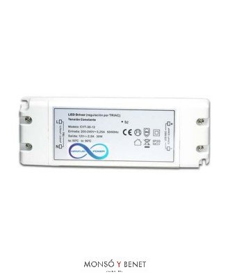 FUENTE DE TENSIÓN CONSTANTE LED 230V-12V./30W. CR-30-12