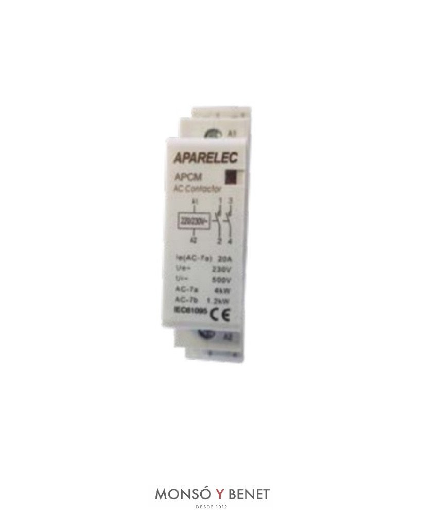 CONTACTOR 1 DIN 2 CONTACTOS NA 20A. 3209-20A