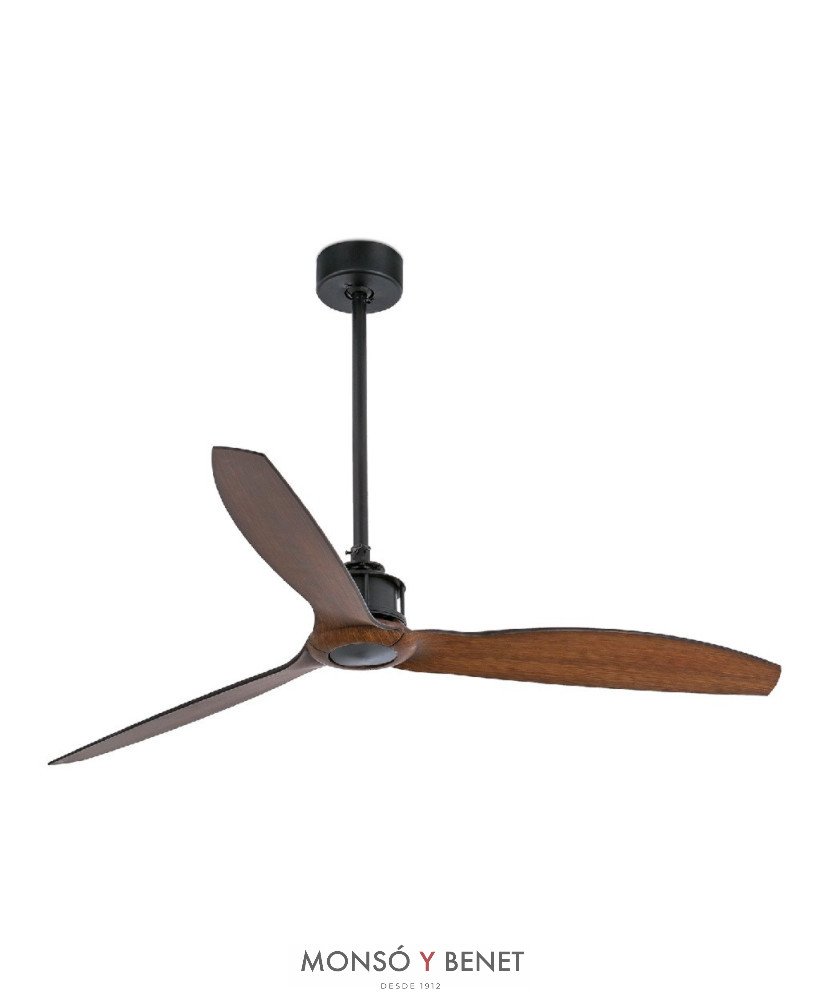 JUST FAN Ø1280 MM NEGRO 3 PALAS MADERA OSCURA
