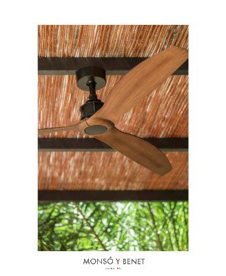 JUST FAN Ø1280 MM NEGRO 3 PALAS MADERA OSCURA