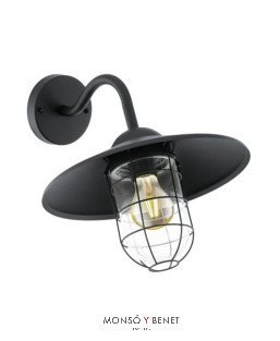 FAROL PARED CON REJA DE PROTECCION 94792 NEGRO
