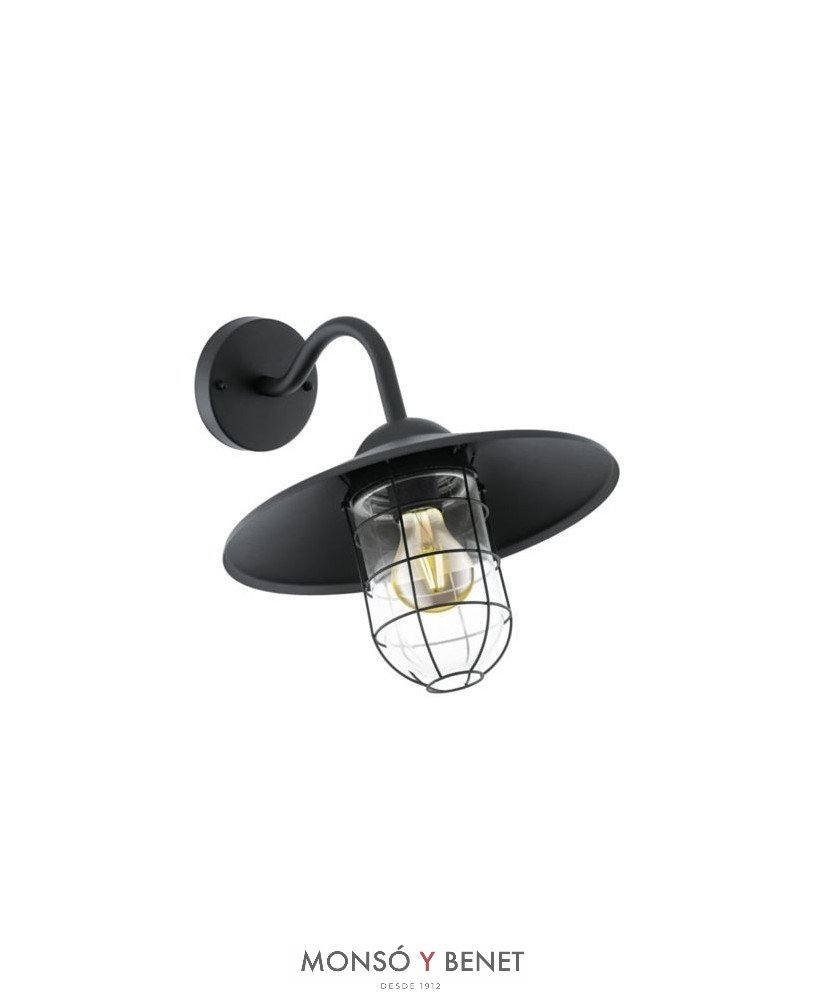 FAROL PARED CON REJA DE PROTECCION 94792 NEGRO