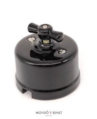 INTERRUPTOR-CONMUTADOR 9220PN PORCELANA NEGRO SUP. FBDS
