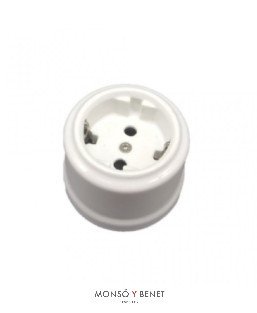 BASE ENCHUFE TOMA TIERRA 9221PB PORCELANA BLANCO SUP. FBDS