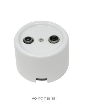 TOMA TV+FM 9223PB PORCELANA BLANCO SUPERFICIE FBDS