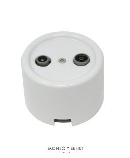 TOMA TV+FM 9223PB PORCELANA BLANCO SUPERFICIE FBDS