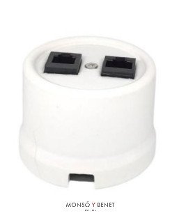 TOMA RJ45+RJ11 9224PB PORCELANA BLANCO SUPERFICIE FBDS