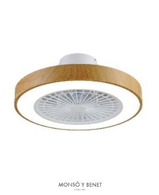 VENTILADOR TECHO C/LUZ MUMBAI MADERA CLARA