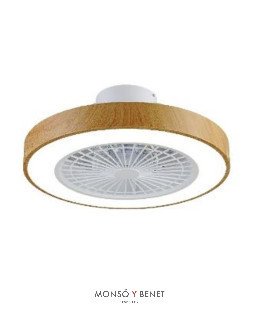 VENTILADOR TECHO C/LUZ MUMBAI MADERA CLARA