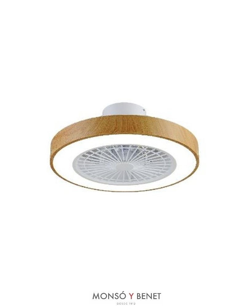 VENTILADOR TECHO C/LUZ MUMBAI MADERA CLARA