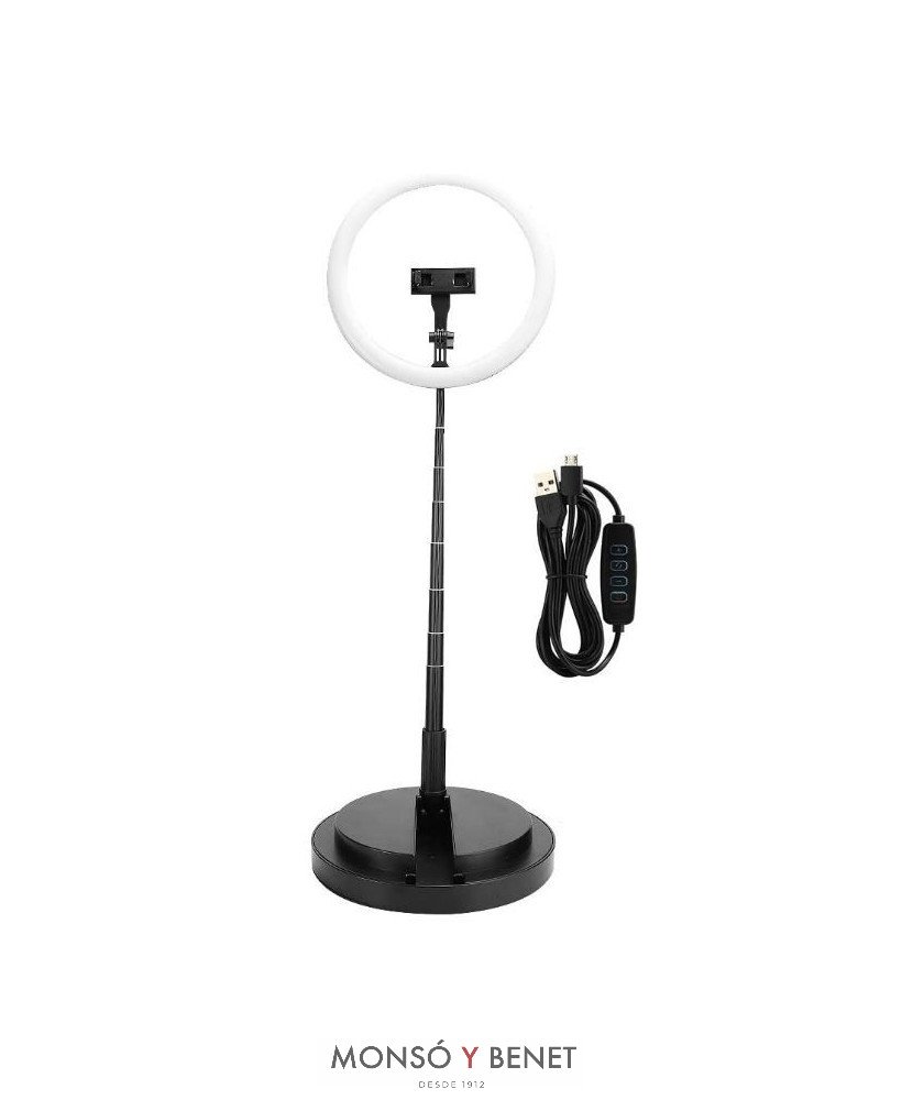 LAMPARA PIE Y SOBREMESA TELETRABAJO ANILLO LED LT-9538
