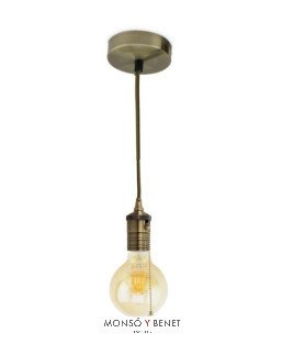 COLGANTE LAMPARA ARTIN ORO VIEJO CON INTERRUPTOR