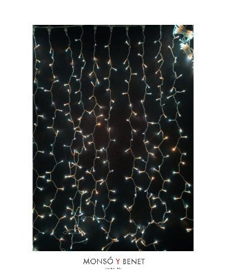 CORTINA 500 MICROBOMBILLAS AZULES CAB.TRANSPARENTE M50301