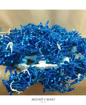 CORTINA 500 MICROBOMBILLAS AZULES CAB.TRANSPARENTE M50301