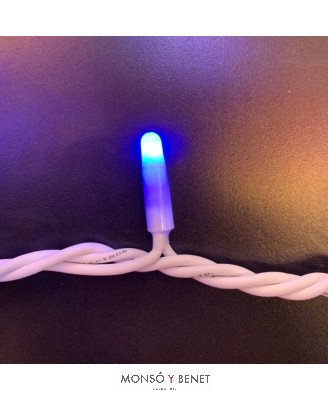 CORTINA 300 LEDS AZUL EXTERIOR CABLE BLANCO D30312
