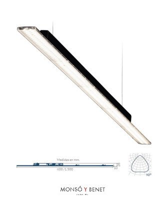 REGLETA CARRIL LED 14-20W RVIC64N NEGRO 90g 4000K DALI